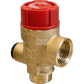 MS Zawór bezpieczeństwa z wyjściem na manometr 1 5 bar G 1/2 x Rp 3/4