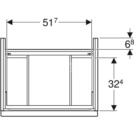 Szafka pod umywalkę iCon, z dwoma szufladami 59,2 cm x 61,5 cm x 47,6 cm, orzech hickory / melaminowa struktura drewna, lava / matowy