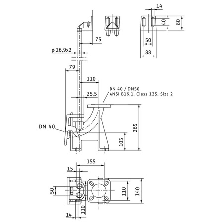 Akcesorium do pomp (stopa sprzęgająca), WILO - Stopa sprzęgająca DN 40/50