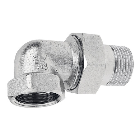 Śrubunek mosiężny 5/4" kątowy z uszczelką chrom