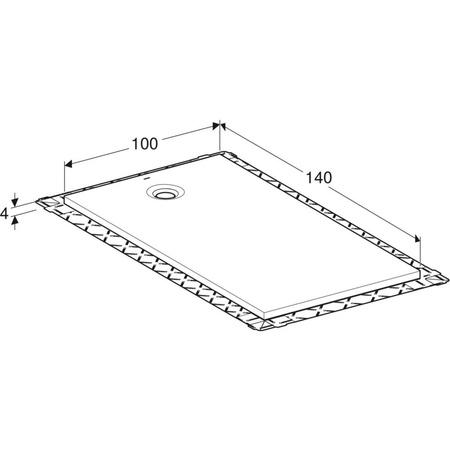 Brodzik prostokątny Geberit Olona 140x100 cm, biały