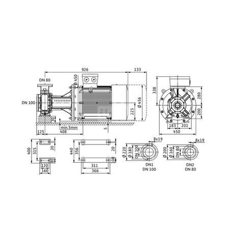 Dławnicowa pompa blokowa Atmos GIGA-B 80/230-45/2