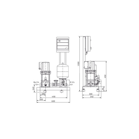 Hydrofor WILO Economy CO-1 MVIS częstotliwość 50 Hz, prędkość obrotowa 2900obr/min