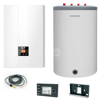 Pakiet - Kocioł gazowy jednofunkcyjny WOLF FGB-24 kondensacyjny wiszący 5.3-20.7kW + Czujnik c.w.u.  + Regulator BM-2 + Zasobnik c.w.u Lindo 150L