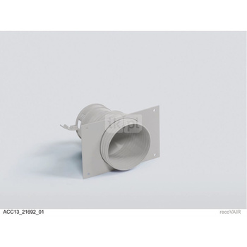 Przyłącze nawiewnika proste, Ø125 mm, na giętki przewód powietrzny  Ø92/75mm z płytą montażową, uszczelki i kołpaki zamykające d