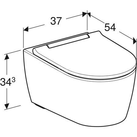 Wisząca miska WC Geberit ONE, TurboFlush, z deską sedesową: biały-mat / chrom