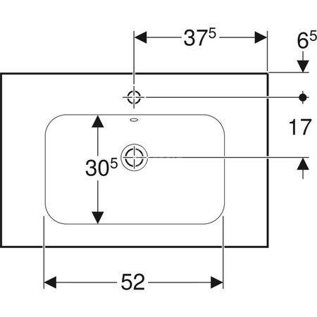 Umywalka iCon Light z powierzchnią odkładczą 75 cm, bez otworu, bez przelewu,