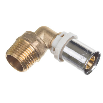 Kolano zaprasowywane 90' redukcja QIK XPRT Mosiądz 26mm x 3/4'' (ZZ x GZ)