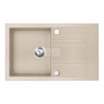 MEZZO II zlewozmywak granitowy 1-komorowy  48/78, piasek