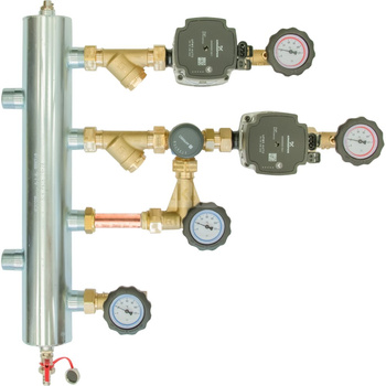 Zestaw mieszający ze sprzęgłem hydraulicznym BPS 906, człon bez mieszania i z zaworem obrotowym ARV 362, pompy Grundfos UPM3