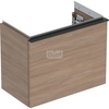 Szafka pod umywalkę kompaktową iCon, z jedną szufladą 52 cm x 41,5 cm x 30,7 cm, dąb / melaminowa struktura drewna, lava / matowy