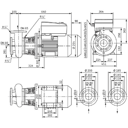 Pompa obiegowa Wilo-CronoBloc BL-E 65/240-5,5/4-R1 elektronicznie regulowana pompa dławnicowa o konstrukcji typu Inline z przyłączem kołnierzowym i automatycznym dopasowaniem wydajności. Bez czujnika różnicy ciśnień.