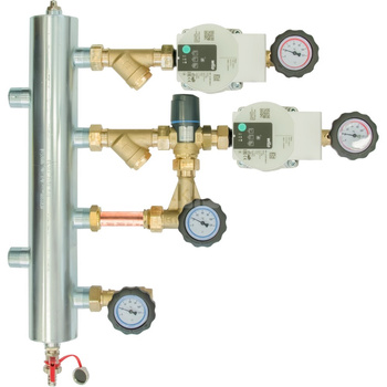 Zestaw mieszający ze sprzęgłem hydraulicznym BPS 952, człon bez mieszania i z zaworem termostatycznym ATM 561, pompy Wilo Para SC