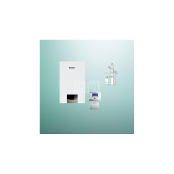 Pakiet - Kocioł gazowy dwufunkcyjny VAILLANT ecoTEC exclusive VCW 36CF/1-7 kondensacyjny wiszący 3.4-27.1kW + Regulator sensoCOMFORT 720 + Zestaw powietrzno-spalinowy szachtowy