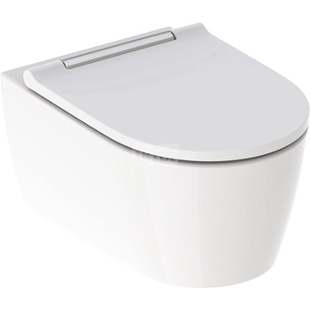 Wisząca miska WC Geberit ONE, TurboFlush, z deską sedesową, chrom