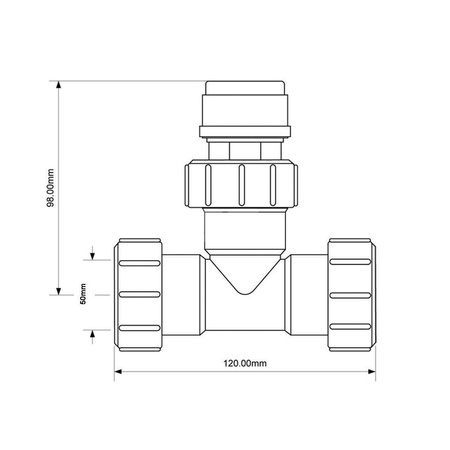Trójnik z zaworem napowietrzającym 50mm