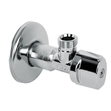 A80 zawór kątowy, antykamienny, 1/2 GZ x 1/2 GZ, bez nakrętki, 2 szt. w opak., uchwyt metalowy