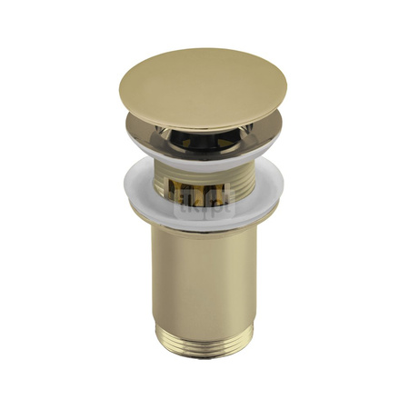 SPPMK06OP Z-r spust.mos. G11/4 do umywalki z przelew.z koszem przycisk duży okrągły płaski złoty