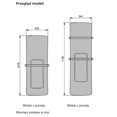 Grzejnik płytowy ZEHNDER Folio Hybrid, 1796/540mm, kolor Czarny, moc 648W