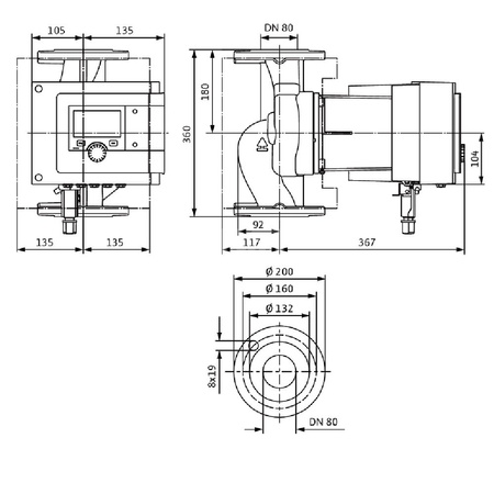Pompa obiegowa WILO Stratos MAXO 80/0,5-16 PN10-R7 wbudowana 1x230V 50/60 Hz