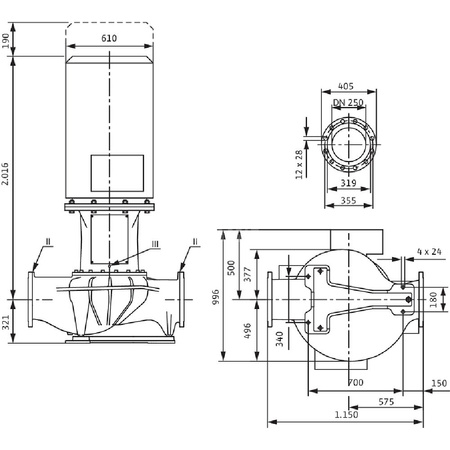 Pompa obiegowa WILO CronoLine-IL typu in-line z silnikiem znormalizowanym 50 Hz 1450obr/min