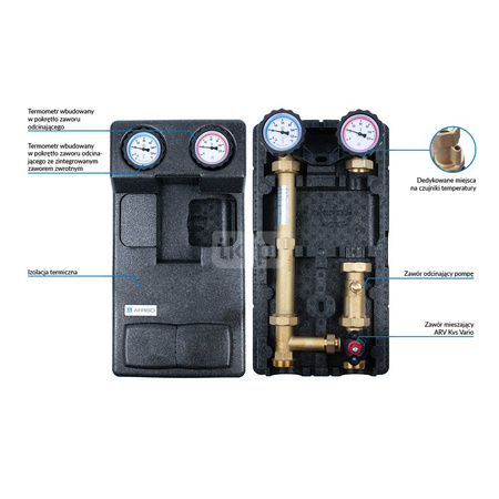 Grupa pompowa PrimoTherm 180-2 DN25 Vario, zawór mieszający, bez pompy