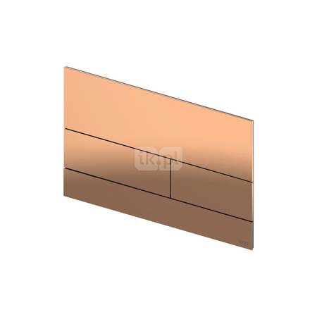 TECEsqaure II - przycisk spłukujący z metalu do WC, czerwone złoto połysk