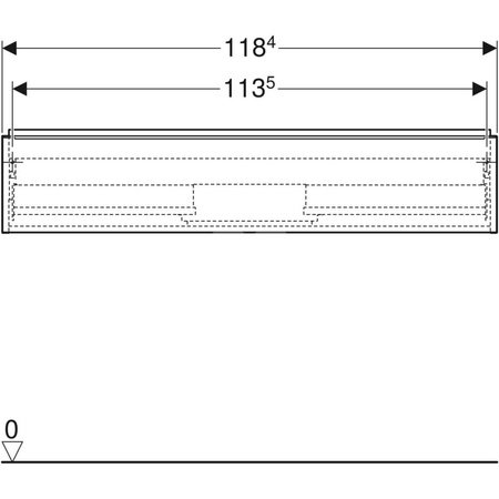 Szafka pod umywalkę iCon, z jedną szufladą 118,4 cm x 24,7 cm x 47,6 cm, biały / lakierowany na wysoki połysk, biały / matowy