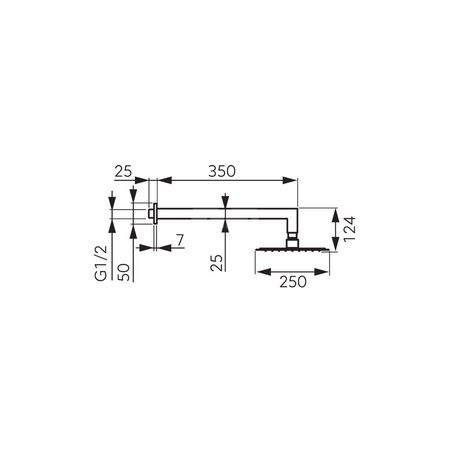 Zestaw natryskowy z deszczownią 250x250 mm slim, chrom