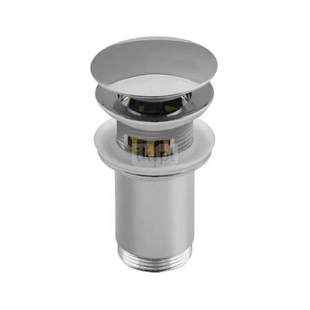 SPPMK00OW Z-r spust.mos. G11/4 do umywalki z przelew.z koszem przycisk duży okrągły wypukły chromowany