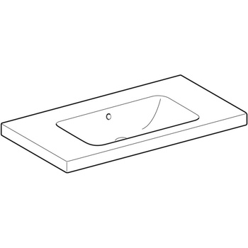 Umywalka iCon Light z powierzchnią odkładczą 90 cm, bez otworu, z przelewem,