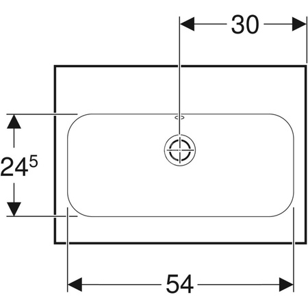 Umywalka iCon Light, krótka 60 cm, bez otworu, z przelewem,