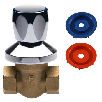 Zawór kulowy podtynkowy 3/4" z pokrętłem i rozetą