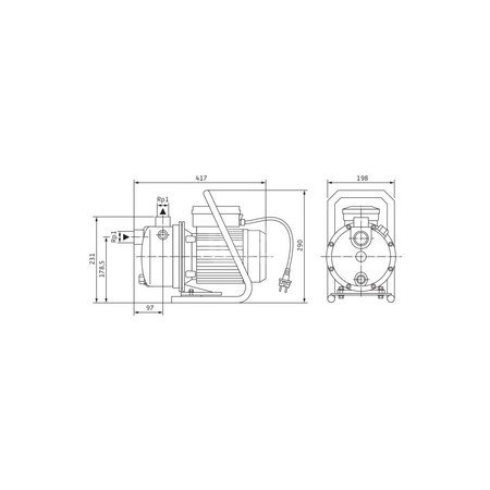 Pompa do zaopatrzenia w wodę Wilo-Jet WJ 204-EM samozasysająca do tłoczenia wody ze studni, napełniania, opróżniania, przetłaczania, nawadniania, zraszania. Wirniki i korpusy ze stali nierdzewnej, cicha praca. Wersja z uchwytem transportowym.
