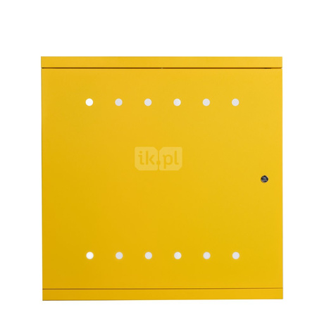 Skrzynka gazowa 600x600 wnękowa, metalowa - żółta