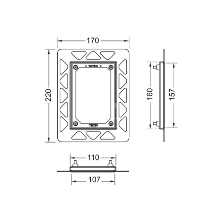 TECEfilo - ramka montażowa do pisuaru do montażu zlicowanego, chrom połysk