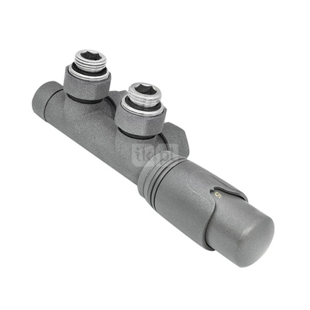 PHA-036G Zestaw termostatyczny kątowy z nastawą wstępną do podłączenia grzejnika grafit