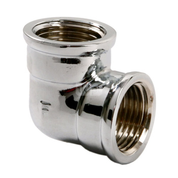 Kolanko mosiężne 3/8" nakrętno-nakrętne chrom