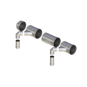 Kaskada koncentryczna ø200/300 z wyjściami 80/125 dla dwóch kotłów bez automatyki