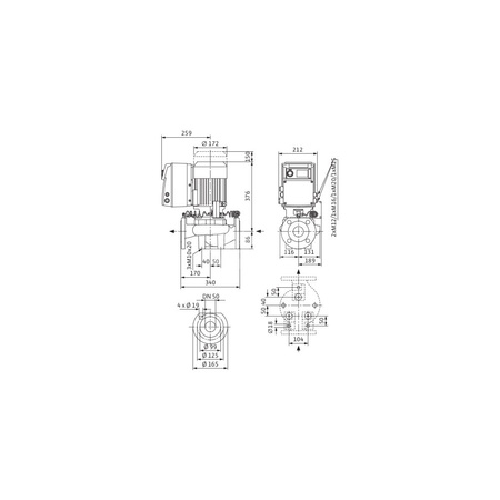 Pompa obiegowa WILO VeroLine-IP-E typu in-line z silnikiem znormalizowanym 50/60 Hz 2900obr/min