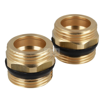 Zestaw dwóch mosiężnych nypli G1 z uszczelkami stożkowymi