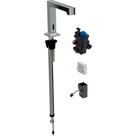 Bateria umywalkowa Geberit Brenta, stojąca, zasilanie sieciowe, do podtynkowej skrzynki funkcyjnej, z mieszaczem termostatycznym