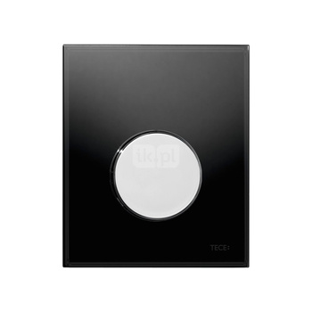 TECEloop - przycisk spłukujący ze szkła do pisuaru, szkło czarne, przycisk chrom połysk