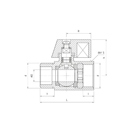 3021 G1/2 WZ PN16 C DN15 Kurek kulowy CuZn-C