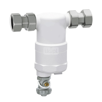 Kompaktowy separator zanieczyszczeń FAR 402, z magnesem i zaworem spustowym, proste przyłącze GW G3/4