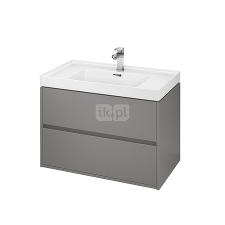 SET B110 CREA 80 SZARY MAT ZMONT (SZAFKA + UMYWALKA) WIRT.