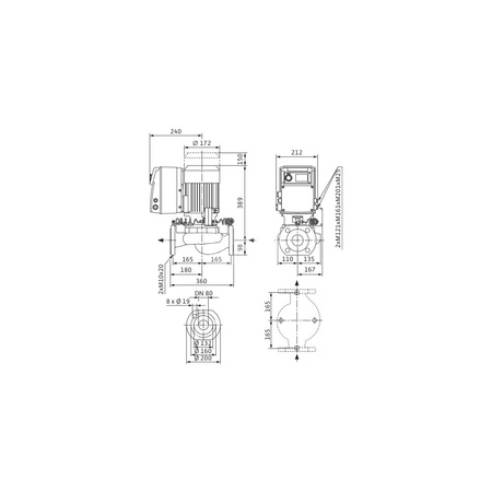 Pompa obiegowa WILO VeroLine-IP-E typu in-line z silnikiem znormalizowanym 50/60 Hz 2900obr/min