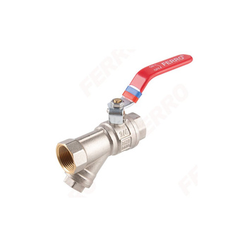 Zawór kulowy nakrętno-nakrętny z dźwignią, z filtrem, 1 1/4", F-Power