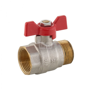 Kurek kulowy z rączką nakrętno-nakrętny 1-1/4"