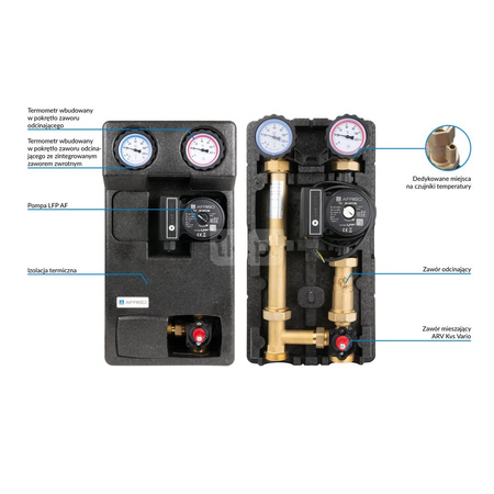 Grupa pompowa PrimoTherm 180-2 DN25 LP 3-WM Vario, pompa LFP AF, zawór mieszający ARV KvsVario